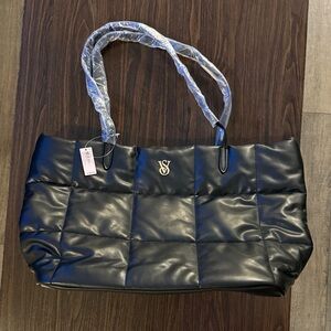 Victoria's Secret Black Quilted Tote